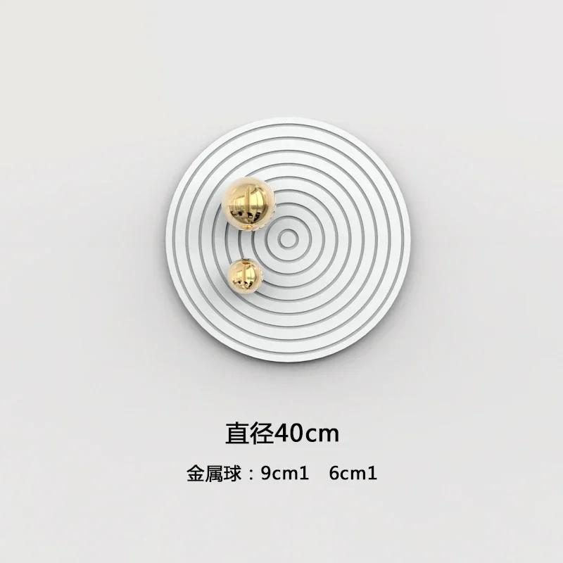 Round Plate Golden Ball Wall Hanging Living Room Bedroom Decoration 3D Three-dimensional Pendant Planet Track Porch