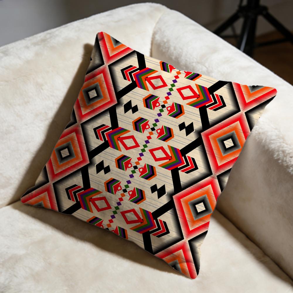 Native Fabric Pattern Cushion Cover Soft Decorative Pillow Case Suitable for Bedroom Sofa Car Travel Use