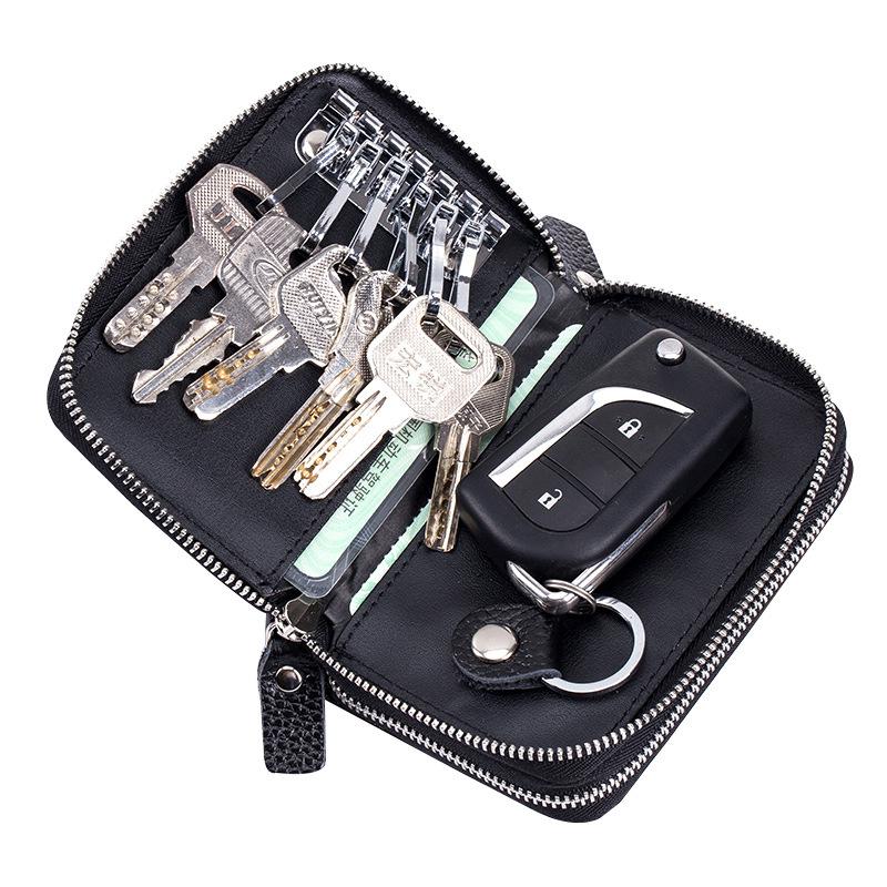 Key bag Card bag Multifunctional zipper Female rfiid card cover Men's multi-card anti-scan
