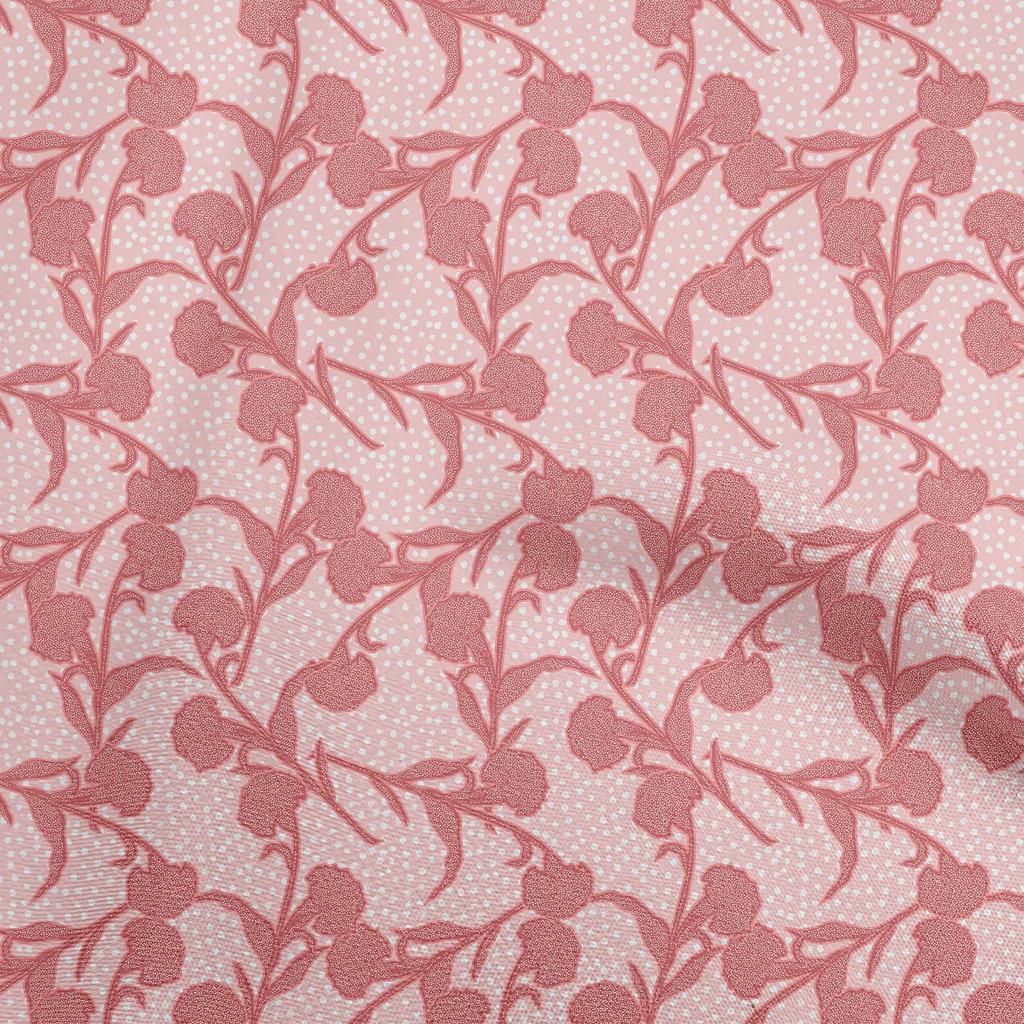 oneOone Cotton Flex Light Gray Fabric Floral Botanical Diy Clothing Quilting Fabric Print Fabric By Yard 40 Inch