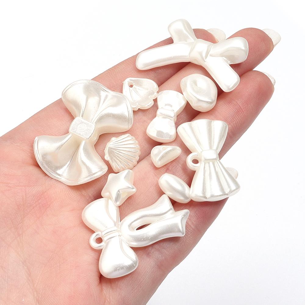 30-100Pcs Multi-shape Acrylic Beads Charms Imitation Pearl Beads For DIY Necklace Bracelet Pendant Jewelry Making Accessories