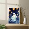 White Ghost Kawaii Halloween Pumpkin Wall Art Canvas Painting White Ghost Life Posters Prints Wall Picture for Room Home Decor