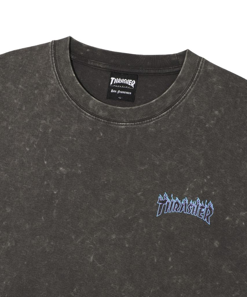 Treasure Small Flame Comet Wash Short Sleeve T-Shirt Charcoal