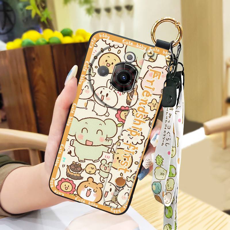 Ring Back Cover Phone Case For ZTE Nubia Focus Pro 5G Phone Holder Wrist Strap Silicone Shockproof Durable Anti-dust