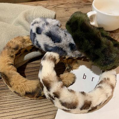 1Pc Popular Leopard Print Plush Headband Women Girls Daily Shopping Retro Head Hoop Ladies Headpiece