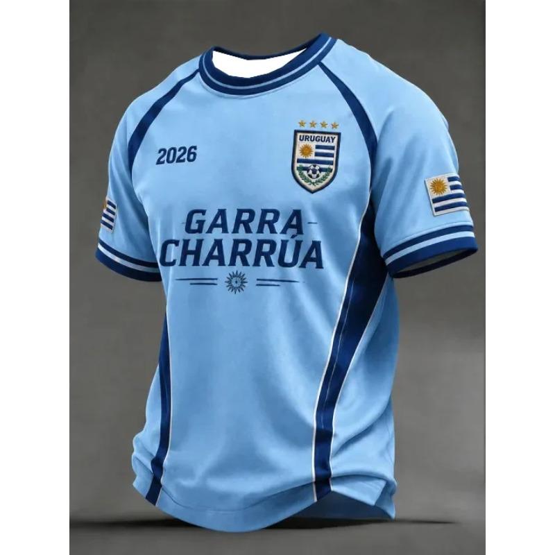 Uruguay Football Fan T-shirt Short Sleeved Breathable Quick Drying Street Wear Casual Football Shirt Fashionable Men 2026 New