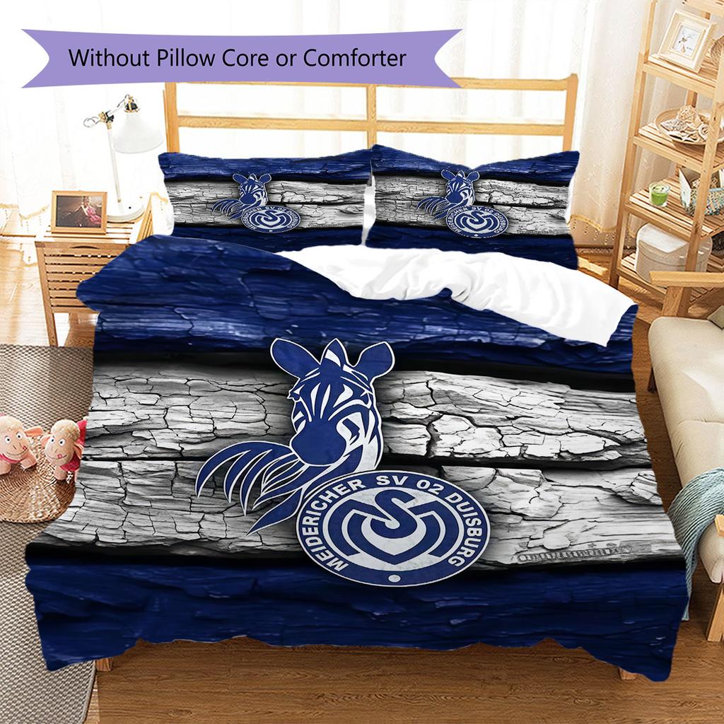 MSV Duisburg Pattern Bedding,Quilt Set Quilt Cover Pillowcase Home Birthday Gift(1 * duvet cover + 2 * pillowcase, without core)