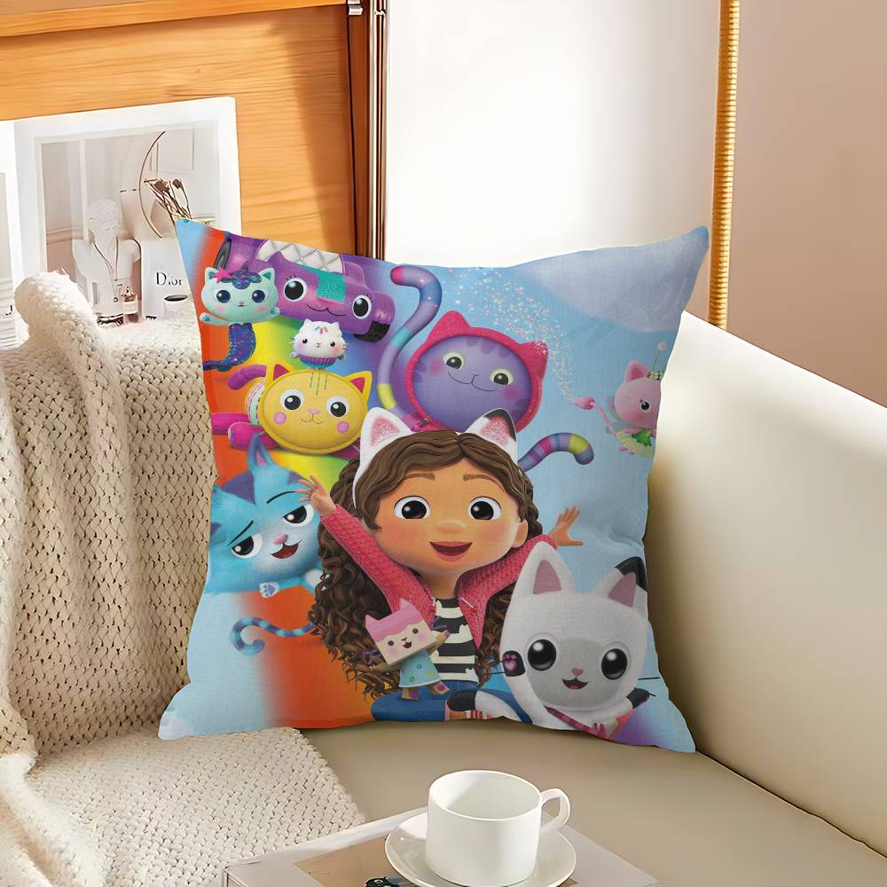 Funny Gabbys Dollhouse Cushion Cover Car Throw Pillow Case For Sofa Car Christmas Gift 40x40cm 45x45cm