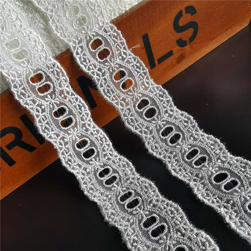 

3 метра/лот 4 см шириной Белая полиэстеровая хлопковая нить перфорированное кружево носимая лента сетчатое кружево манжеты Лолиты воротник декоративные аксессуары 3meters белый