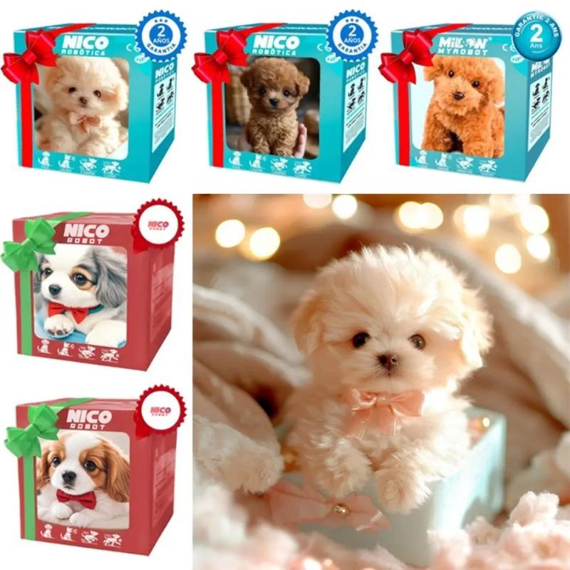 Latest Adorable Plush Robot Puppy Interactive Walking Simulated Puppy Barking Tail Wagging Puppy Plush Toy Chilren(Without Battery)