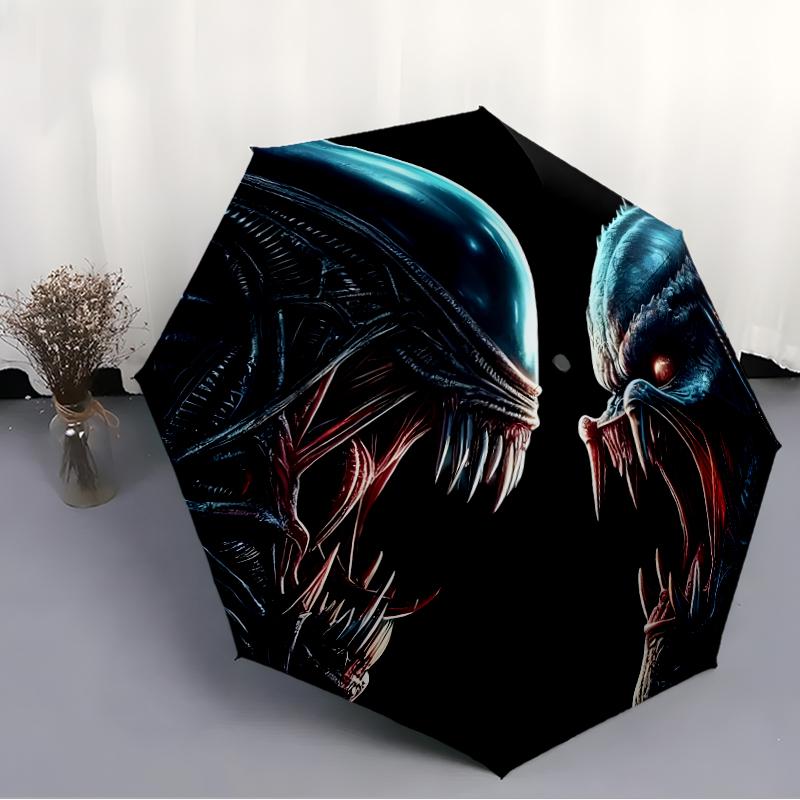 Alien Fashionable Automatic Opening/Closing Folding Umbrella. Portable and Foldable, Ideal for Gift, Travel, and Daily Use.
