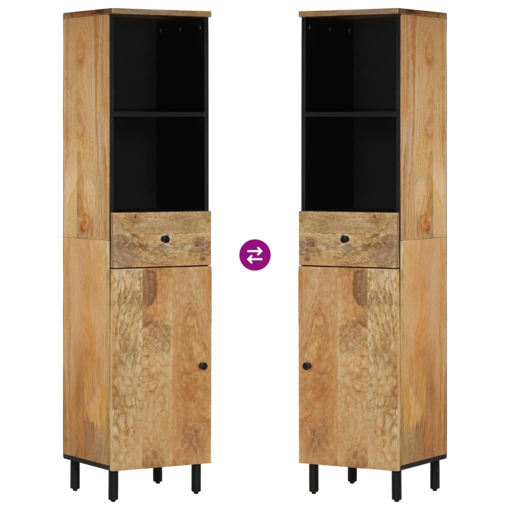 Bathroom Cabinet 38 X 33 X 160 Cm Solid Mango Wood