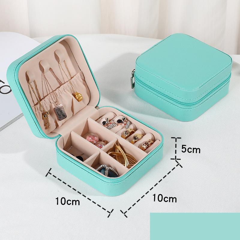 Jewelry Organizer Display Travel Jewelry Case Boxes Portable Locket Necklace Jewelry Box Leather Storage Earring Ring Holder