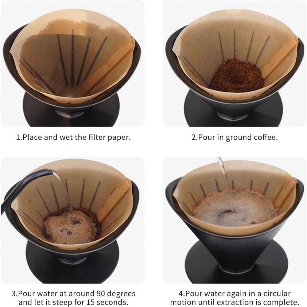 100pcs Wood Pulp Coffee Filter Paper High Permeability Coffee Filter Paper Natural Unbleached Coffee Maker Accessories