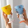 Cat High Legged Ice Cream Cup Ceramic Girls Sweet Wine Glass High Value Design Niche Personality Creative Ice Cream Cup