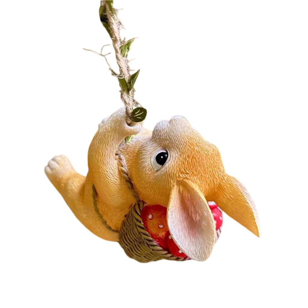 Outdoor Climbing Rabbit Statue Resin Wall Decorations Hanging Bunny Figurine with Hook for Garden Balcony Decorations