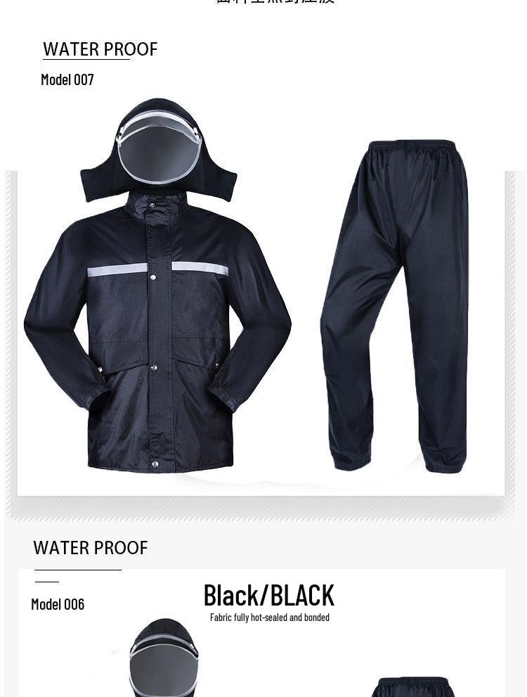 Shangqiu Reflective Raincoat & Pants Set - Waterproof, Durable, Full-Body Protection for Motorcycle Riding, Flood Control, and Labor Safety.