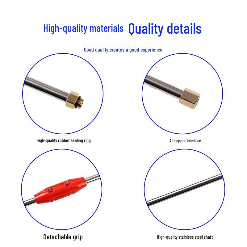 Stainless Steel High-Pressure Washer Extension Lance CN plug (adapter included)