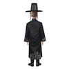 1 Set Black Hunter Costume Set Well-Crafted Traditional Clothing Role-playing Props Coat Trousers Hat Chain