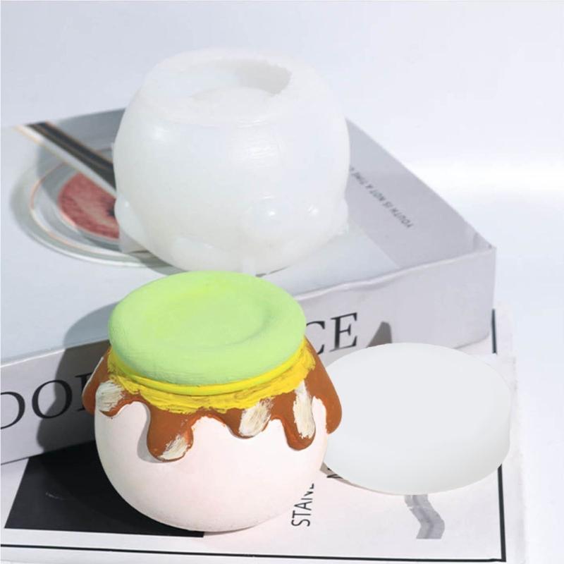 Silicone Jar Molds with Lids for DIY Storage Box, Candy Container Decors Crafts