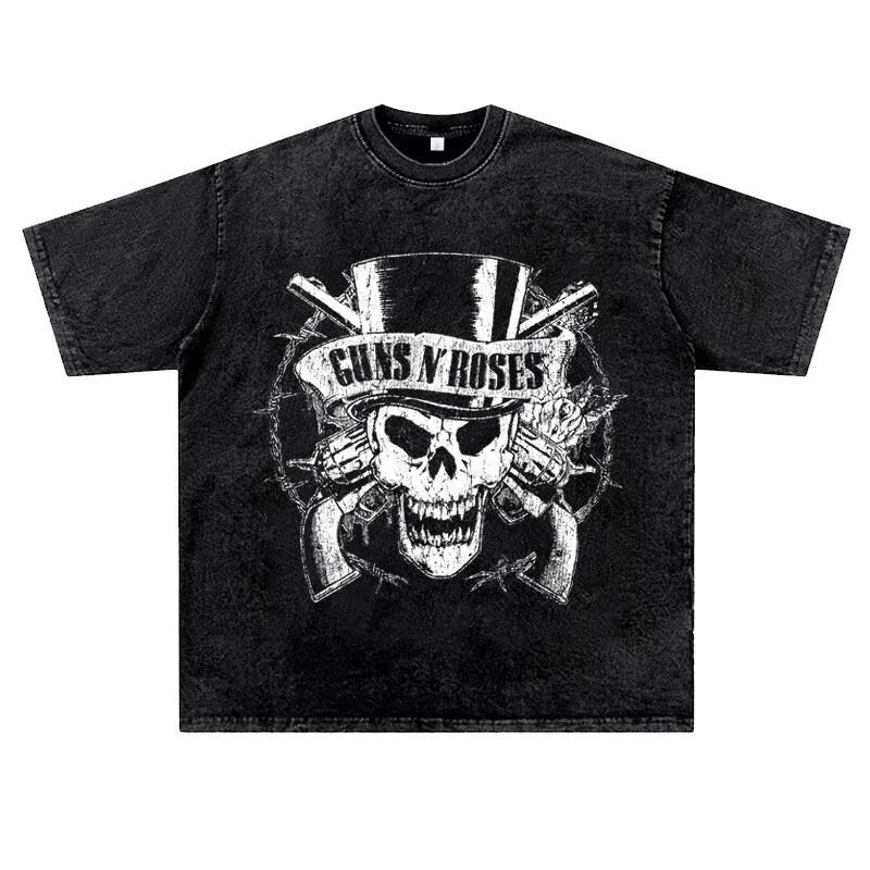 Skull skull T-shirt shirt undershirt undershirt cotton Black 3XL