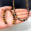 Men's Tiger Eye Natural Stone Bracelet Set - Wealth-Attracting Hand-Woven Adjustable Jewelry for Couples