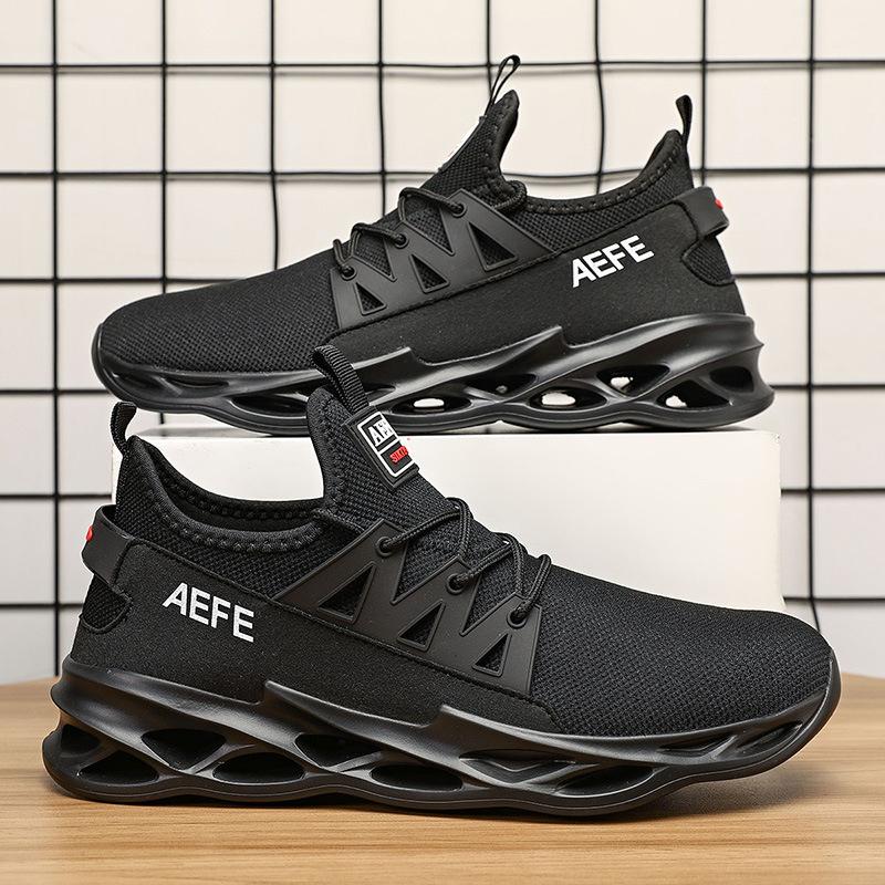 Spring new fly-woven blade shoes fashion mesh men's shoes casual shoes men's sports shoes large size