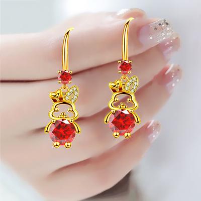 Chinese Zodiac Earrings This Year Bunny Earrings Long Year of The Zodiac Ear Hooks To Prevent Allergies