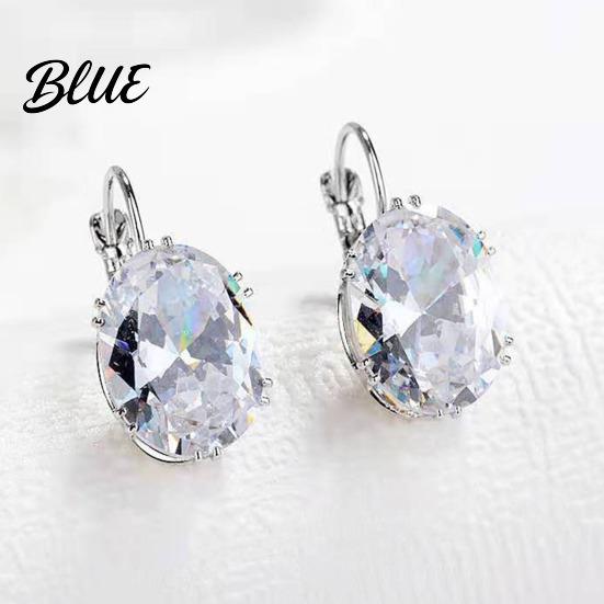Unique Design Earrings 46024 Pairs Teardrop Lightweight Sparkling Cubic Drop
