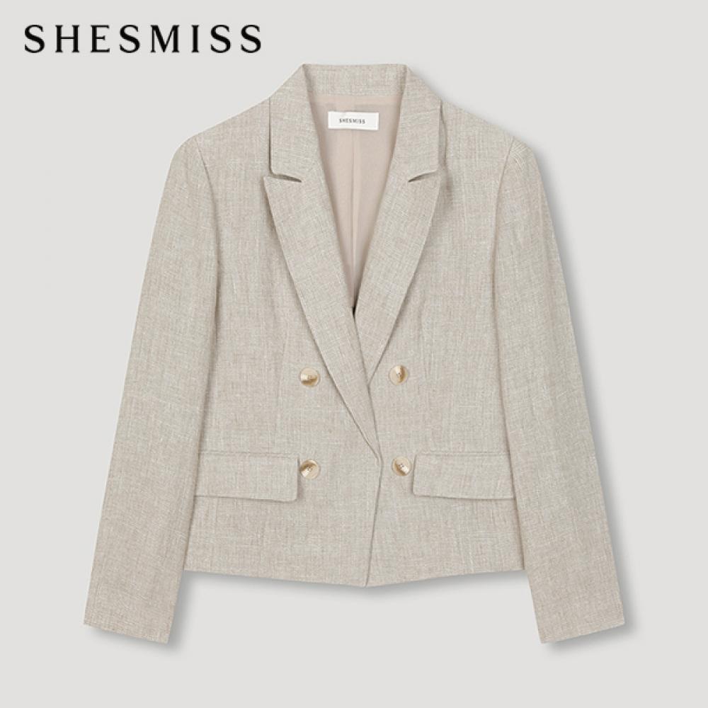 

She S miSS Льняной жакет в клетку Swwjkn21040 Я MELANGE BEIGE/55