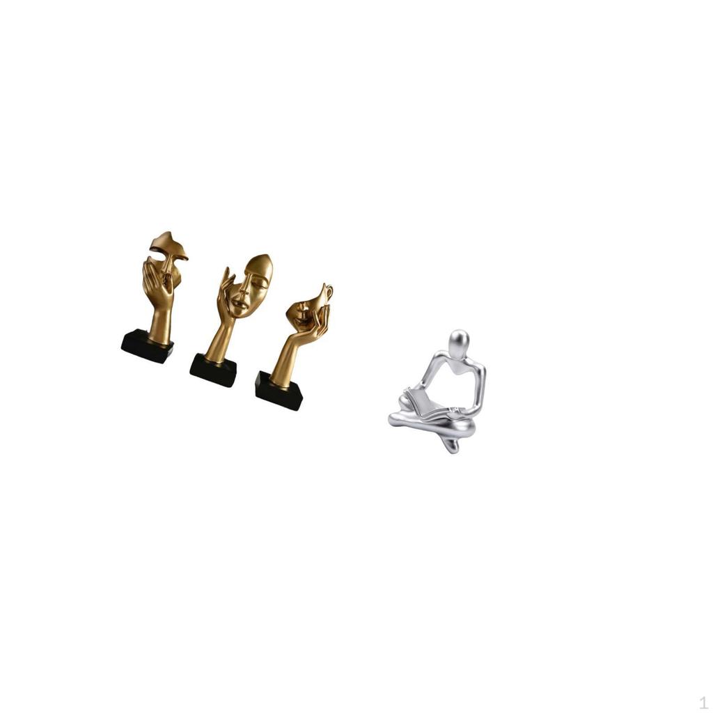 Resin Thinker Statues Tabletop Decorations Abstract Art Sculptures for Office Bookshelf Living Room