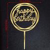 1Pcs Gold Acrylic Letter Happy Birthday Cake Party Supplies Decoration