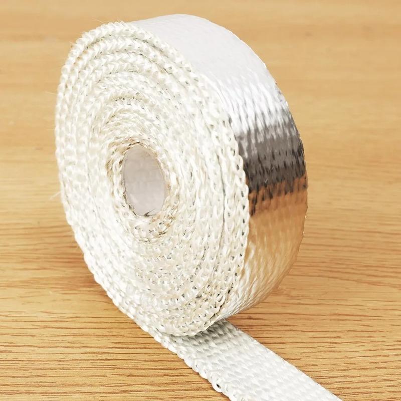 5M Exhaust Pipe Heat Wrap Tape 2000℉ High Temp Fiberglass Aluminum Foil Thermal Shield for Car Motorcycle Truck Exhaust Header