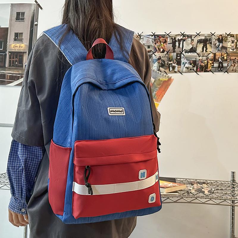 Large Capacity School Bag Color Block Multifunctional Travel Backpack Unisex Backpack