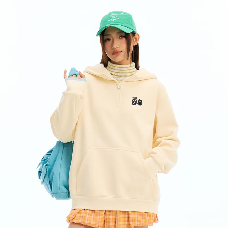 Fingercroxx Herren Kapuzenpullover mit halbem Reißverschluss