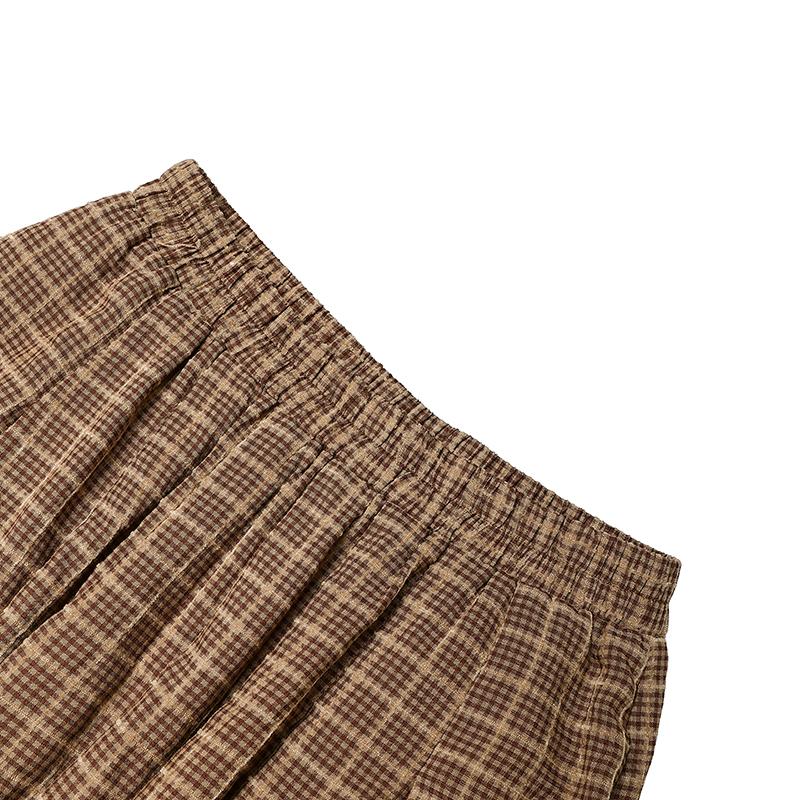 ZANZEA Dámské ležérní dlouhé sukně s elastickým pasem a volným střihem s kostkovaným potiskem