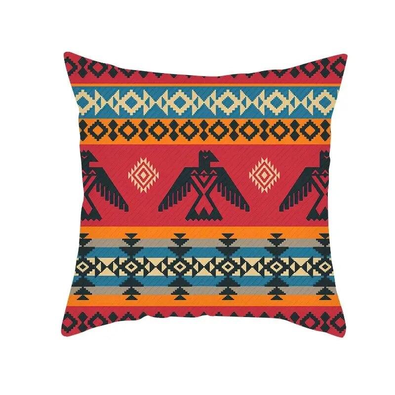Boho Pillowcase Mystical Abstract Geometric Sofa Pillowcase Ethnic Colorful