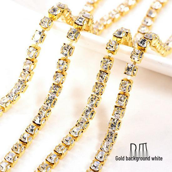 Colorful Rhinestone Claw Chain for Phone Cases, Nail Art, Apparel, & Wedding Dress Accessories