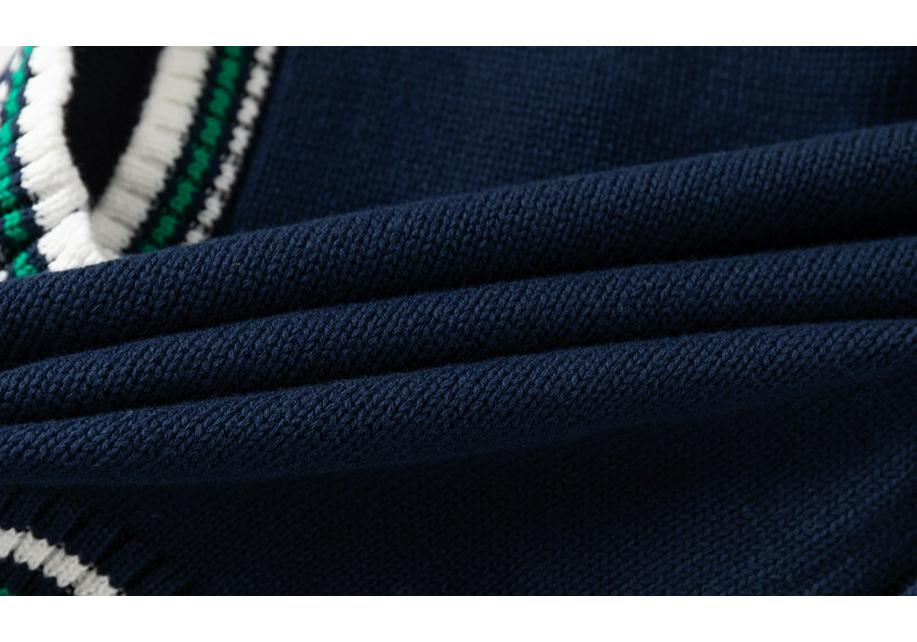Autumn/Winter Boys' British Style V-Neck Thick Knit Cotton Yarn Sweater Vest