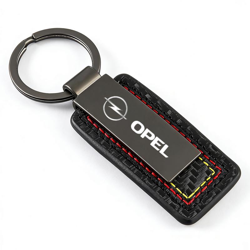 Nyckelringshänge i kolfiberläder, bilnyckelringshänge För Opel Astra j g Insignia Corsa d Vectra c Zafira a Bilprylar