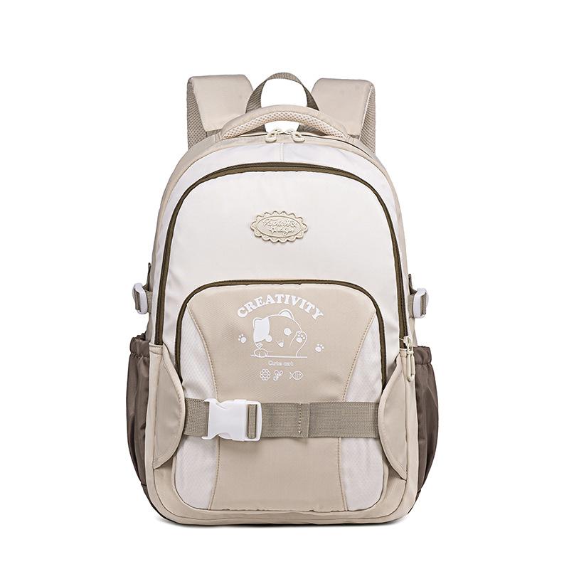 High-value schoolbag female, American retro ins junior high school student, high school student, versatile backpack, tide travel backpack хаки