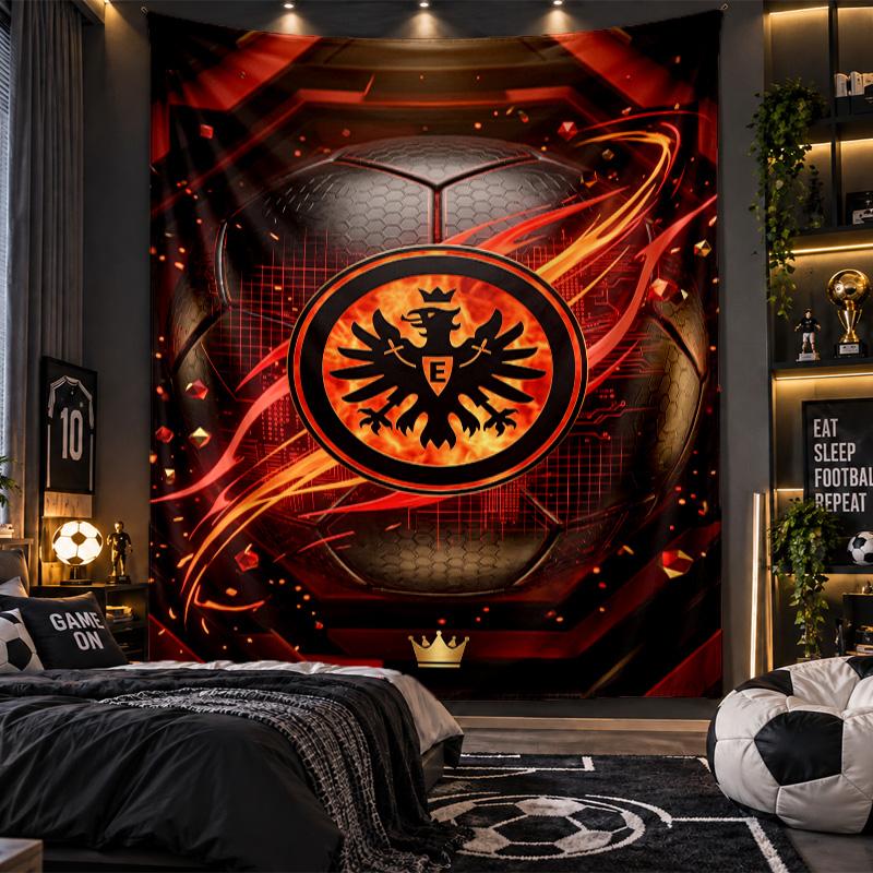 Wall Hanging Tapestry Eintracht Frankfurt Football Print Cloth for Living Room Bedroom Home Decor