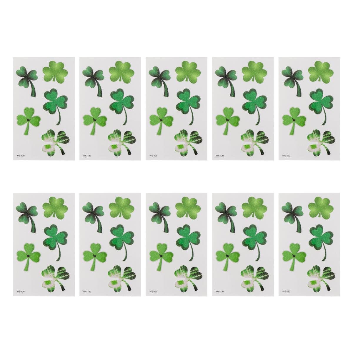 

10 Sheets St Patricks Day Temporary Tattoos Fake Tatoo Cosplay Stickers Kids Decals The Face Child