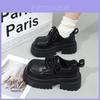 British Style Womens Loafers With Thick Heel Pu Leather Casual Shoes For Daily Wear