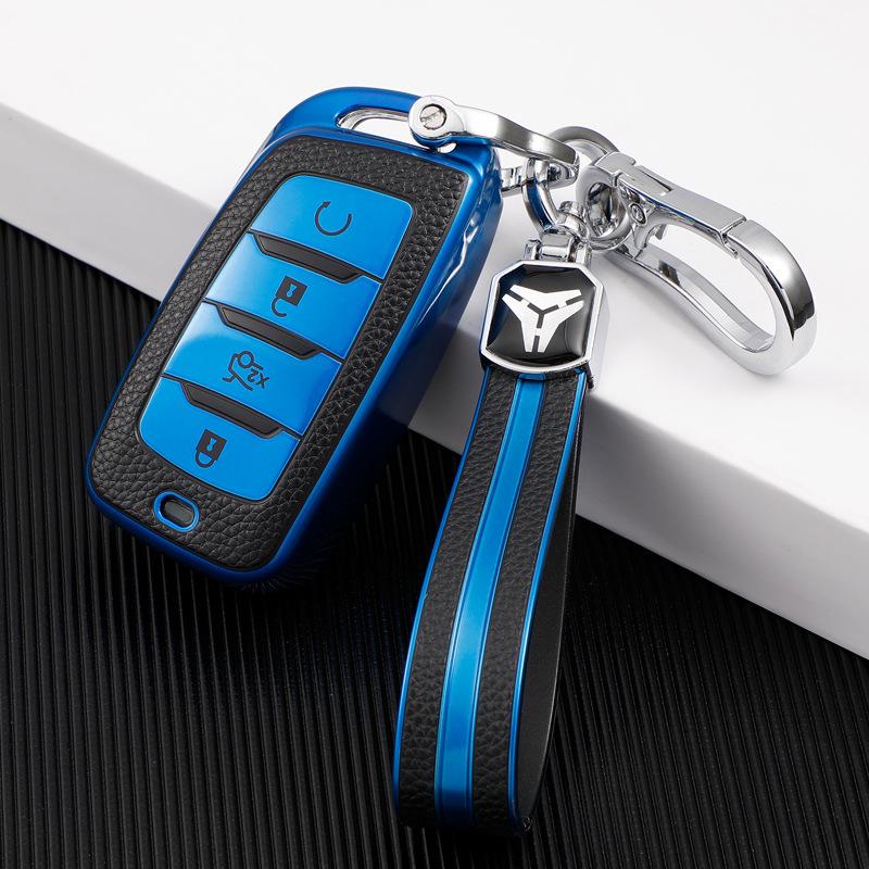 Leather Key Cover for Changan CS35 Plus, CS95, CS85 Coupe - Full Wrap Protection