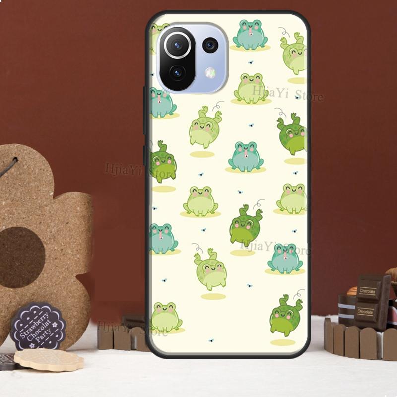 Cute Green Frog Phone Case For Xiaomi Mi 11 Lite 11Ultra 9T 10T 11T Pro POCO M3 M4 X3 Pro F3 Cover Coque