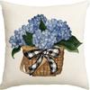 Year Daisy Flower Linen Pillow Case Home Decor Hydrangea Sofa Pillow Cushion