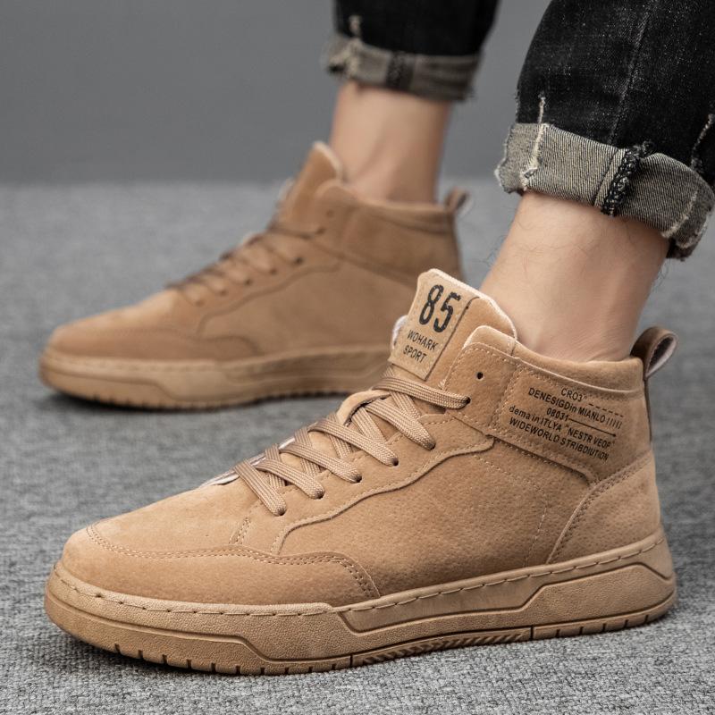 

[Clearance] Autumn new high-top trendy shoes Korean version trendy versatile men s shoes fashion sports and leisure board shoes 39 чёрный