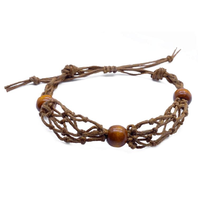 Crystal Holder Bracelet Adjustable Rope Bracelet Cord Handmade Woven Netted Cage