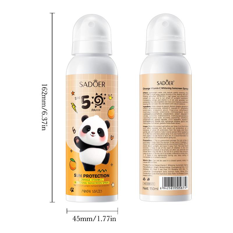Orangen Vitamin C Sonnenschutzspray LSF50+ PA+++ UV-Schutz Feuchtigkeitsspendender Leichter Sonnenschutz-Nebel 150g
